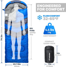 Load image into Gallery viewer, Ultralight Waterproof Sleeping Bag: Perfect for Adults &amp; Kids Camping Adventures