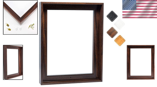 Artistic Dark Brown Floater Frame - Showcase 16x20 Canvas Paintings Effortlessly