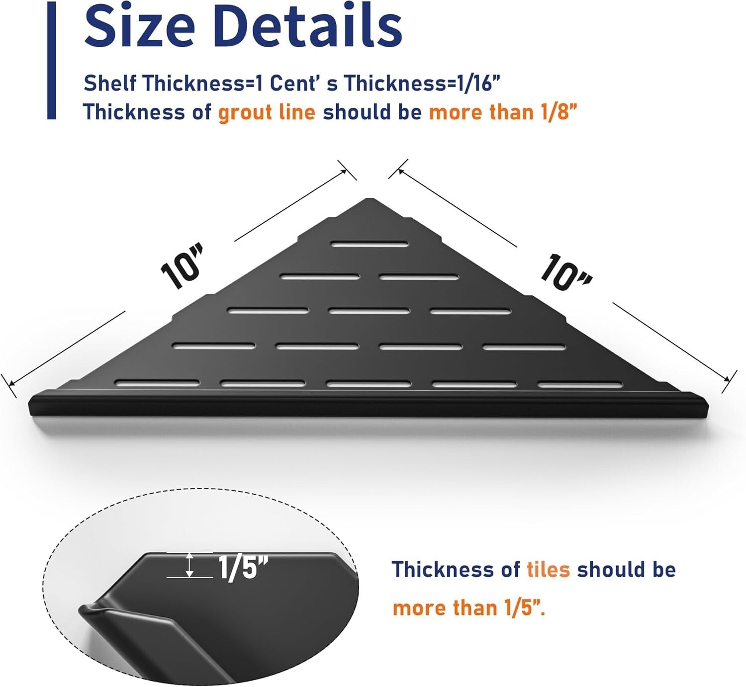 Durable Matte Black Corner Shower Shelves - Stylish 2 Pack for Modern Bathrooms