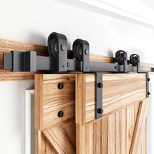Load image into Gallery viewer, Smooth-Glide 9FT Bypass Barn Door Hardware with Heavy-Duty Steel Construction