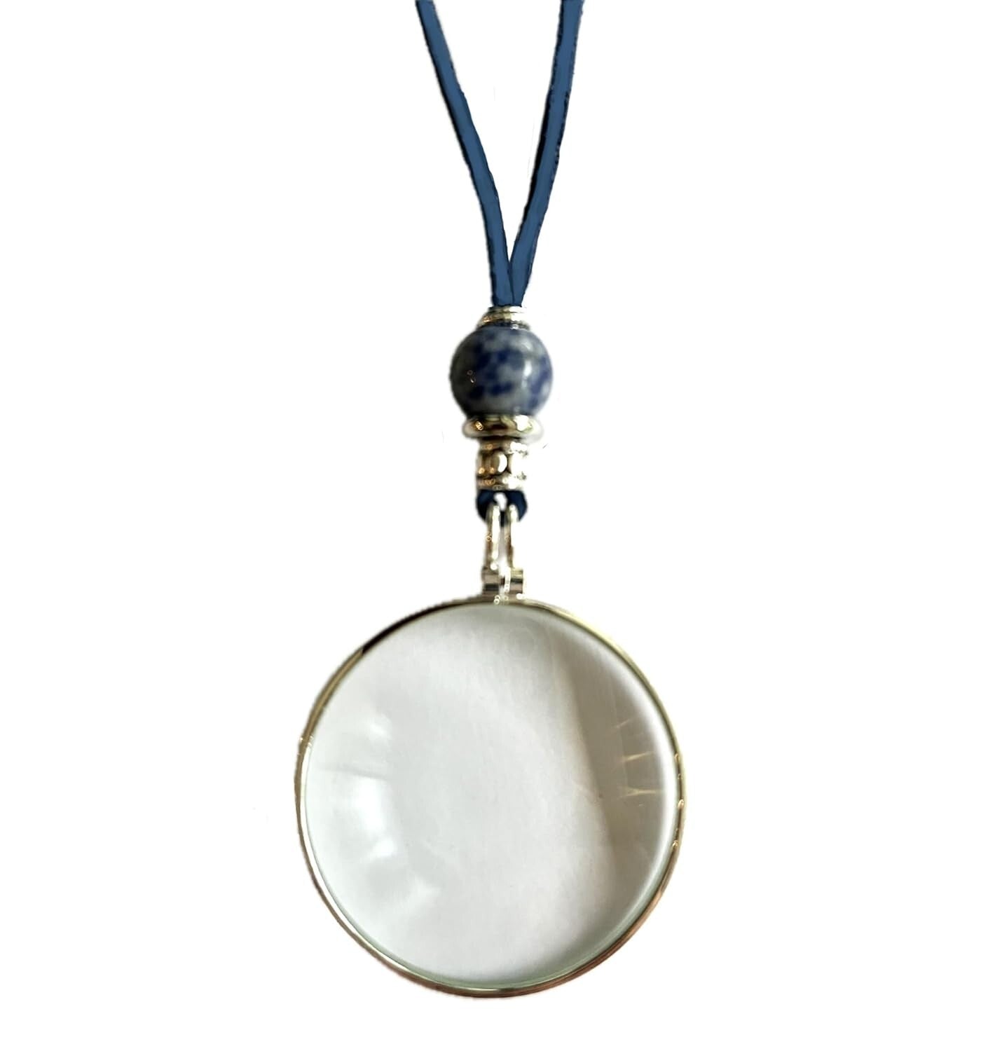 Adjustable Suede Magnifying Glass Pendant - Harmonize with Sodalite Crystal