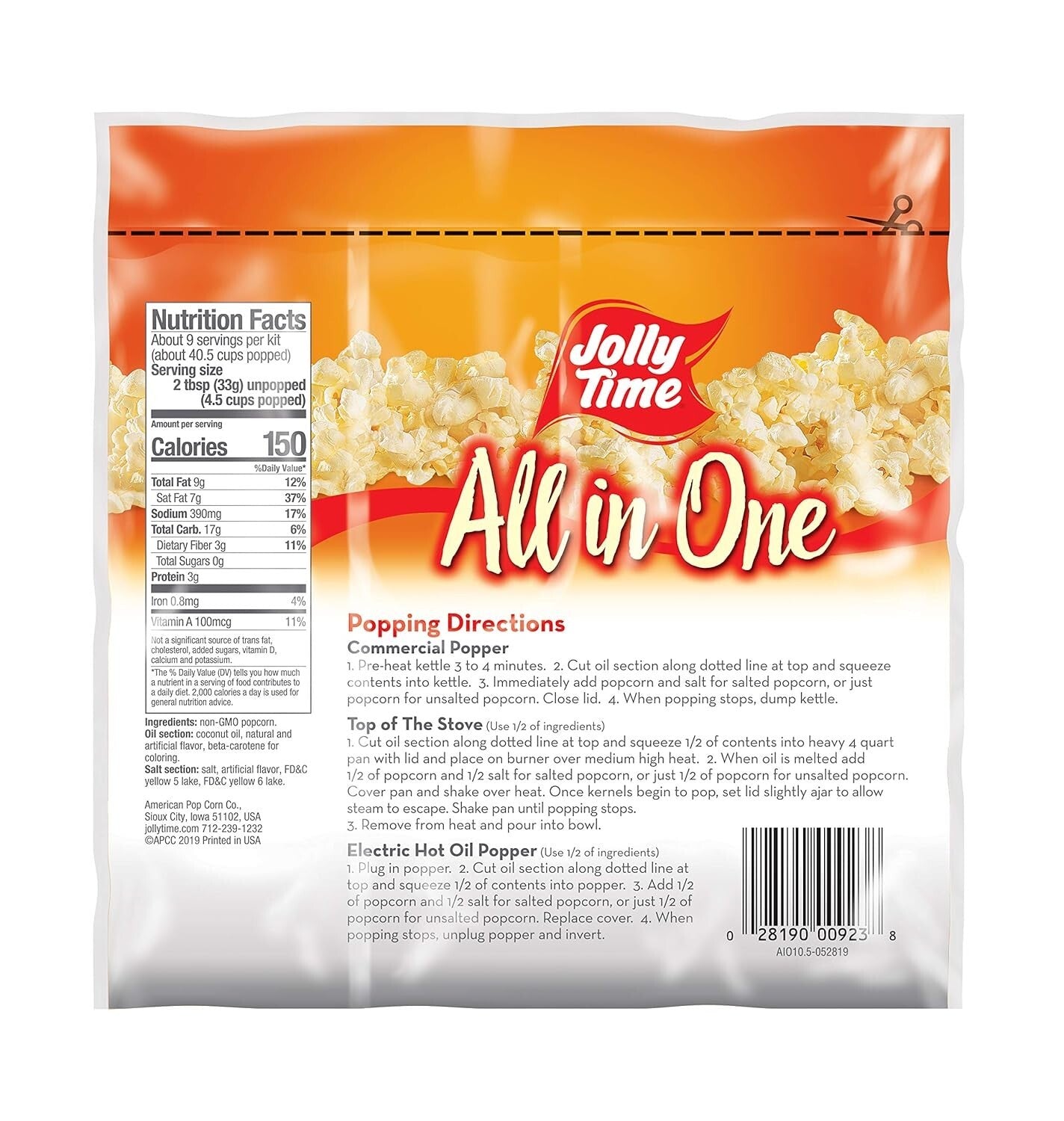 Easy Movie Theater Popcorn Kit - Pre-Measured 6oz, 8oz, 12oz Sizes (Pack of 24)