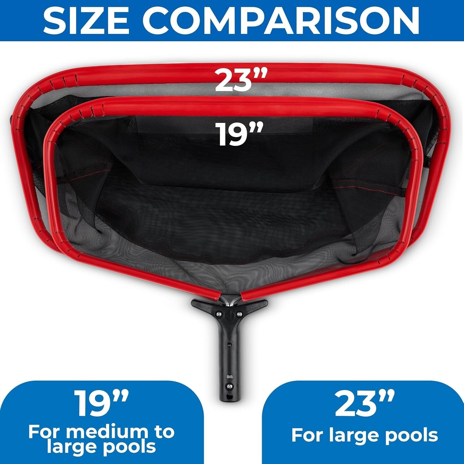19" Fine Mesh Pool Net with Deep Bag - Fast & Efficient Skimming Solution