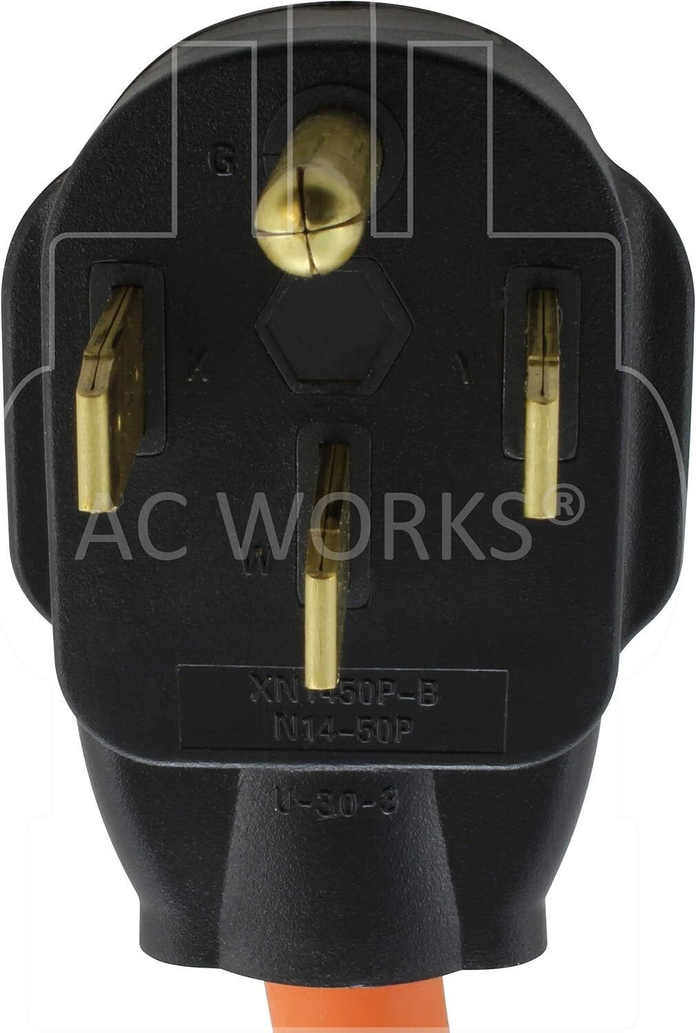 Efficient 4-Prong Male Plug to 20 Amp Household Female Connector with Breaker