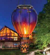 Load image into Gallery viewer, Eco-Friendly Purple Hot Air Balloon Solar Lantern - Charming Garden Illumination
