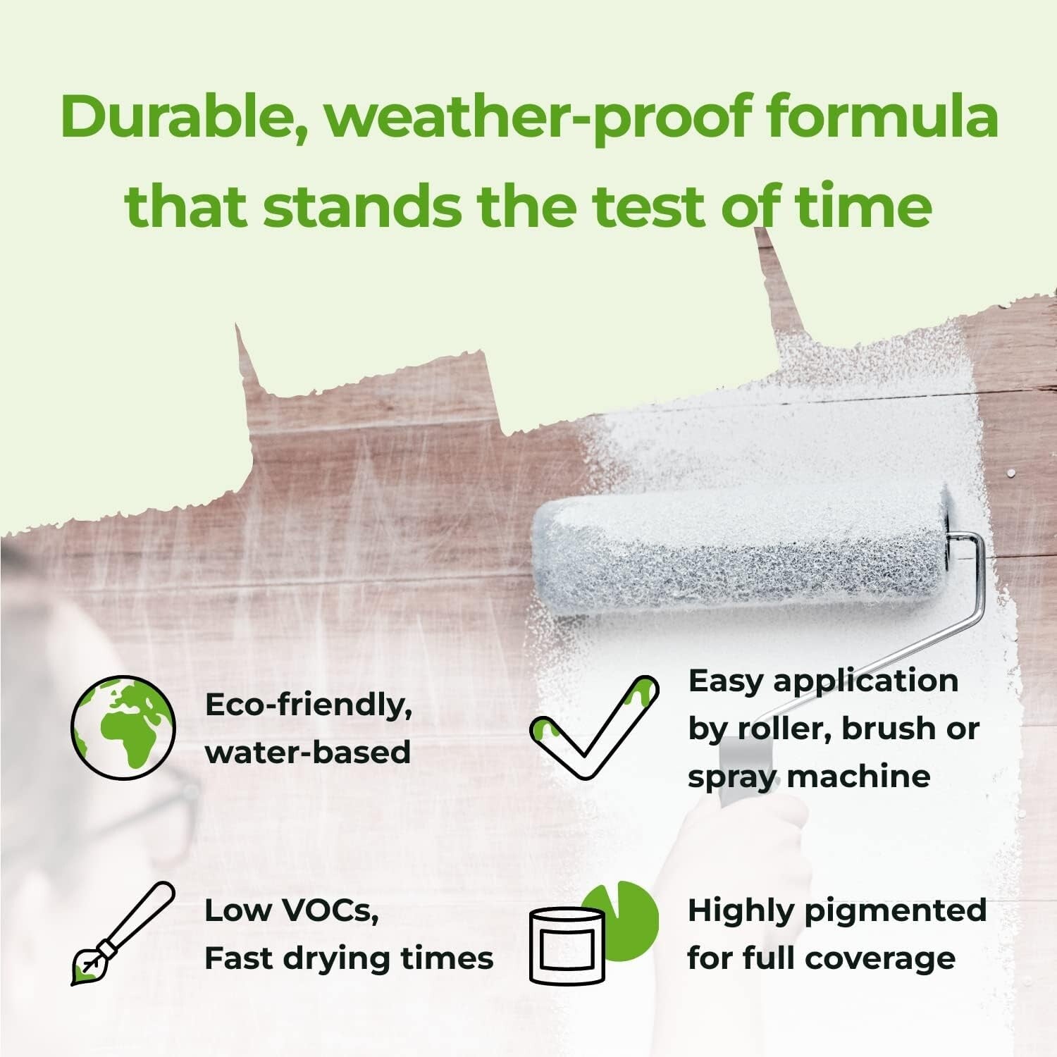 Premium White Exterior Paint: 323 sq ft Coverage - Crack & Rot Protection [2.5L]