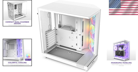 Compact H6 Flow RGB Airflow Case with Dual-Chamber Design & Cable Management