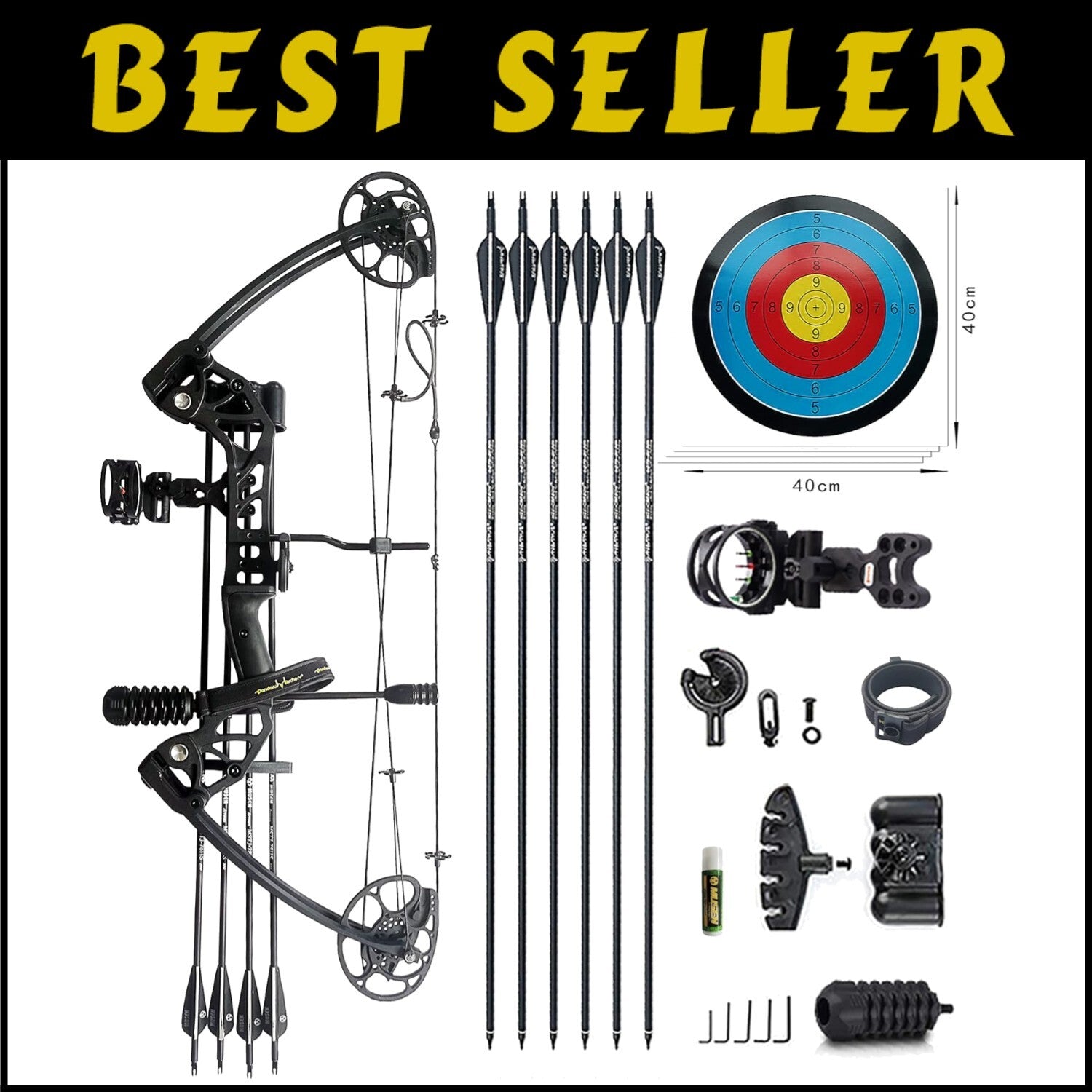 Adjustable 0-70 Lbs Compound Bow with Accessories - Perfect for Beginners