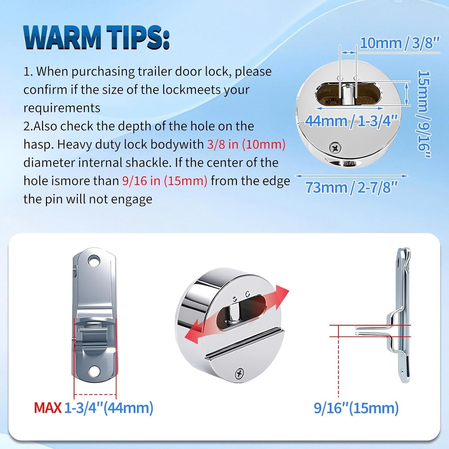 Weather-Resistant Puck Locks - Portable Solid Steel Trailer Lock, 3 Pack