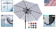 Load image into Gallery viewer, Stylish 11FT Solar Patio Umbrella with 32 Durable LED Lights for Outdoor Fun