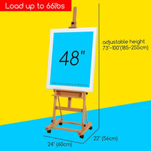 Load image into Gallery viewer, Adjustable H-Frame Easel with Tilt and Wheels - Ideal for Canvas Art up to 48"