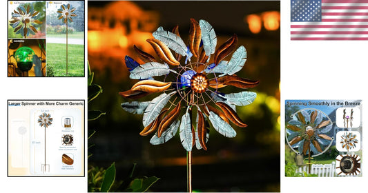 Kinetic Garden Windmill 87'' Extra Large - Adjustable Height & Easy Assembly