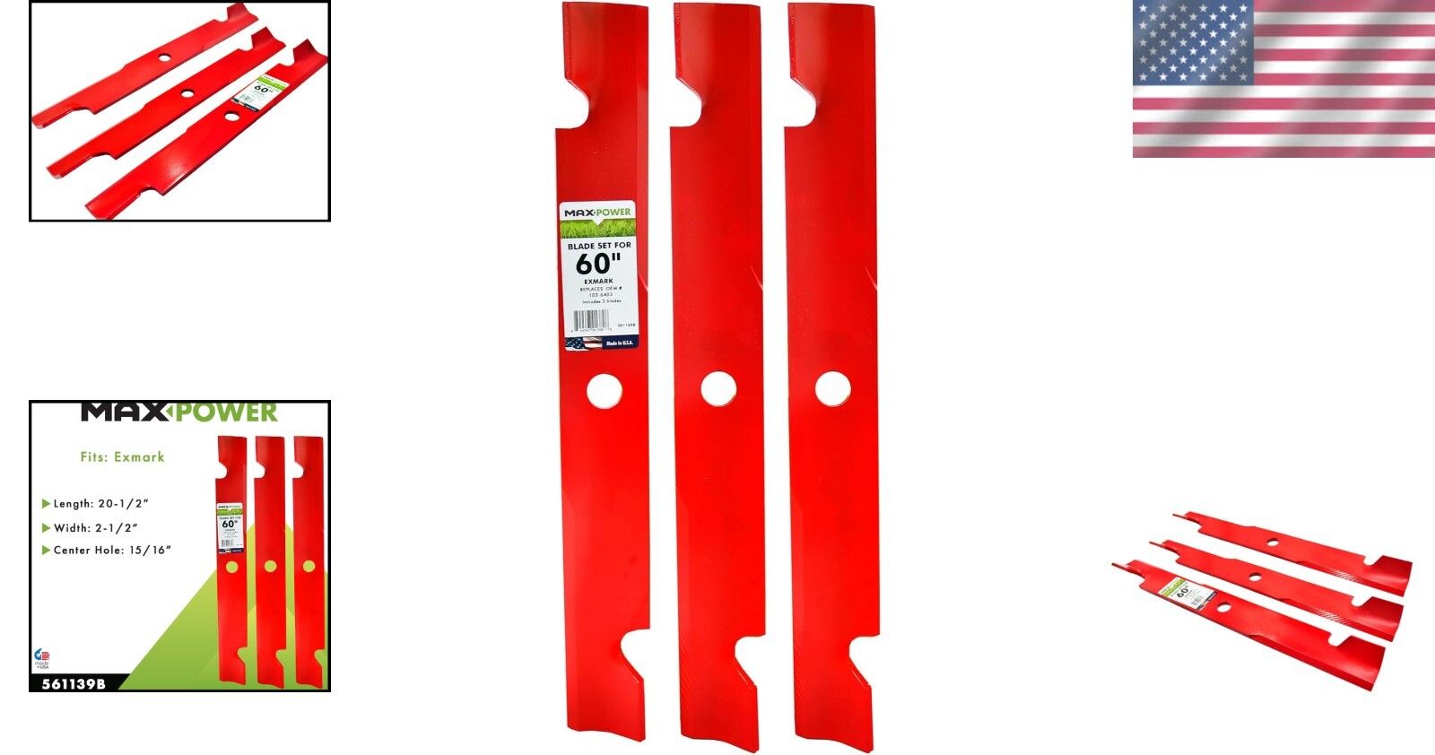 Complete 3-Blade Kit for 60" Exmark Mowers - High-Performance Replacement Set