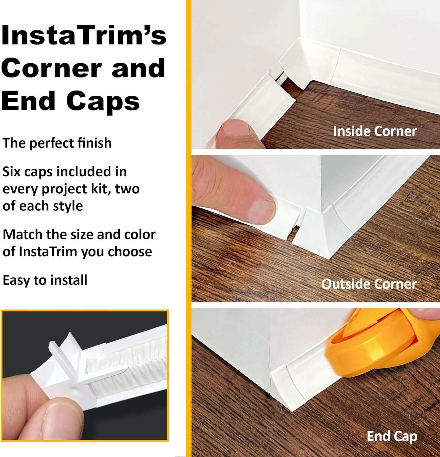 10ft Premium White Caulk Strip Bundle - Mess-Free Application for Home Projects