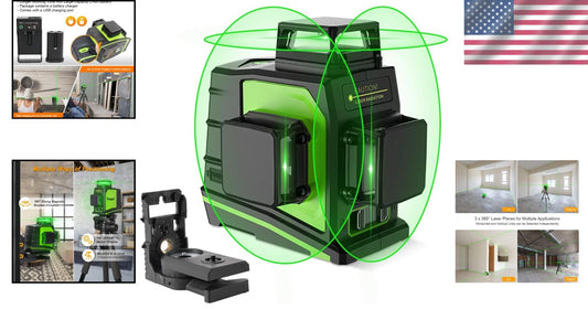 Professional 3-Plane Laser Level with 360° Green Beam for Construction Tasks