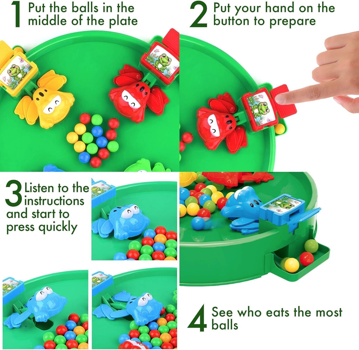 ASTM Certified Hungry Frogs Board Game - A Fun Challenge for Kids and Families