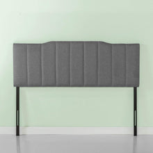 Load image into Gallery viewer, Classic Full Size Upholstered Headboard with Channel Stitched Design in Gray
