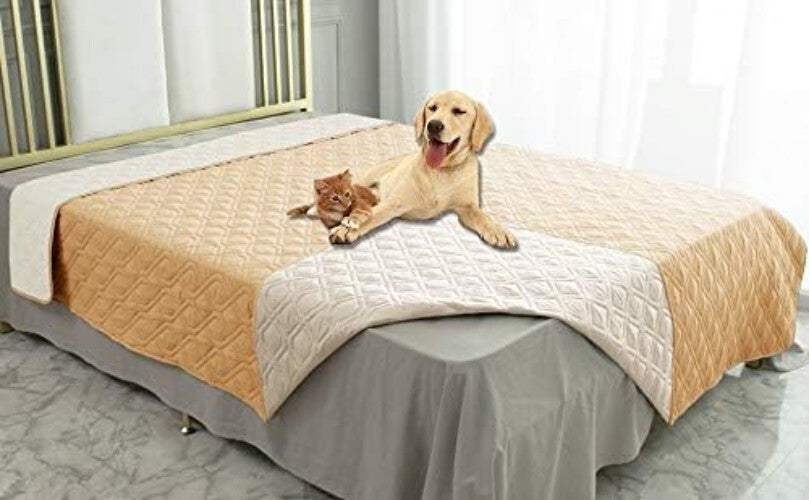 Elegant Waterproof Dog Blanket - Soft Reversible Cover for Bed & Sofa 120"x82"