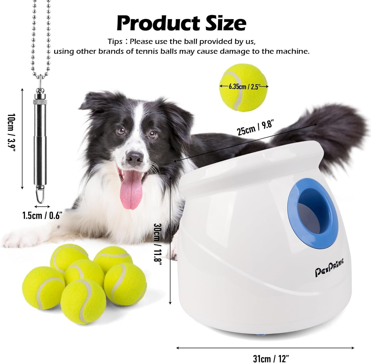 Interactive Adjustable Distance Automatic Dog Ball Launcher - 10-40ft Range