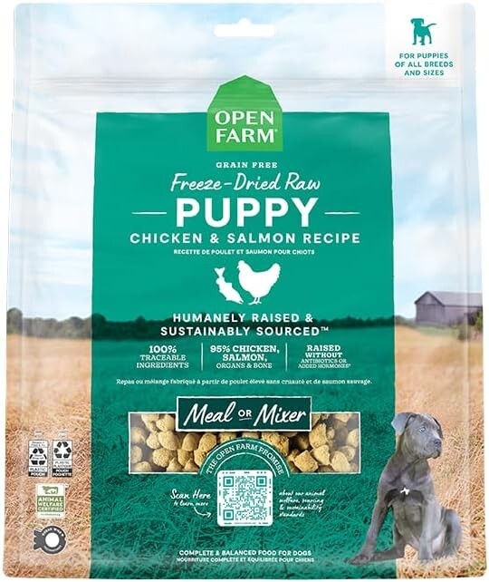 Animal Welfare Certified Freeze-Dried Chicken & Salmon for Digestive Health