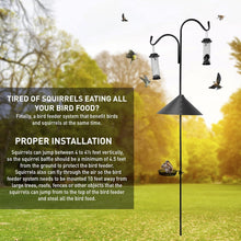 Load image into Gallery viewer, Durable 90-Inch Squirrel Baffle Bird Feeding Station - Includes 2 Feeders