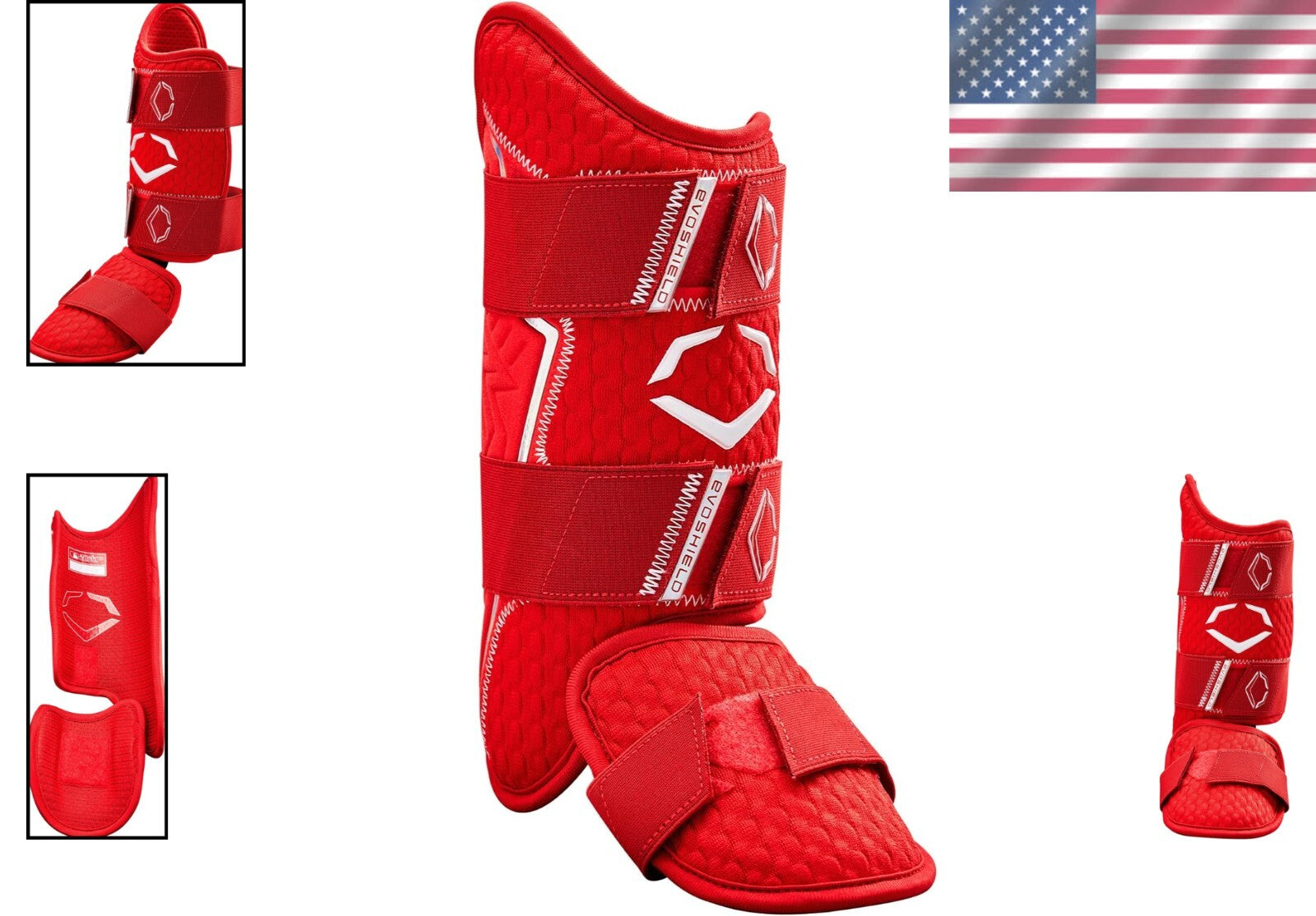 Custom Fit Pro-SRZ 2.0 Batter's Leg Guard in Scarlet for Right Handed Players
