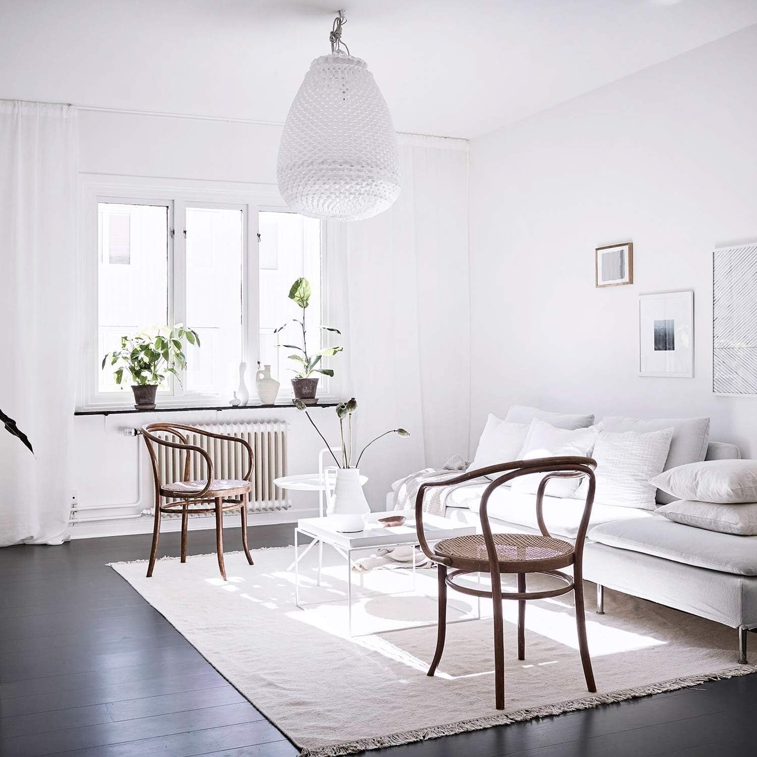 Textured Matte White Self-Adhesive Wallpaper - 15.7" x 39.4" Removable Design