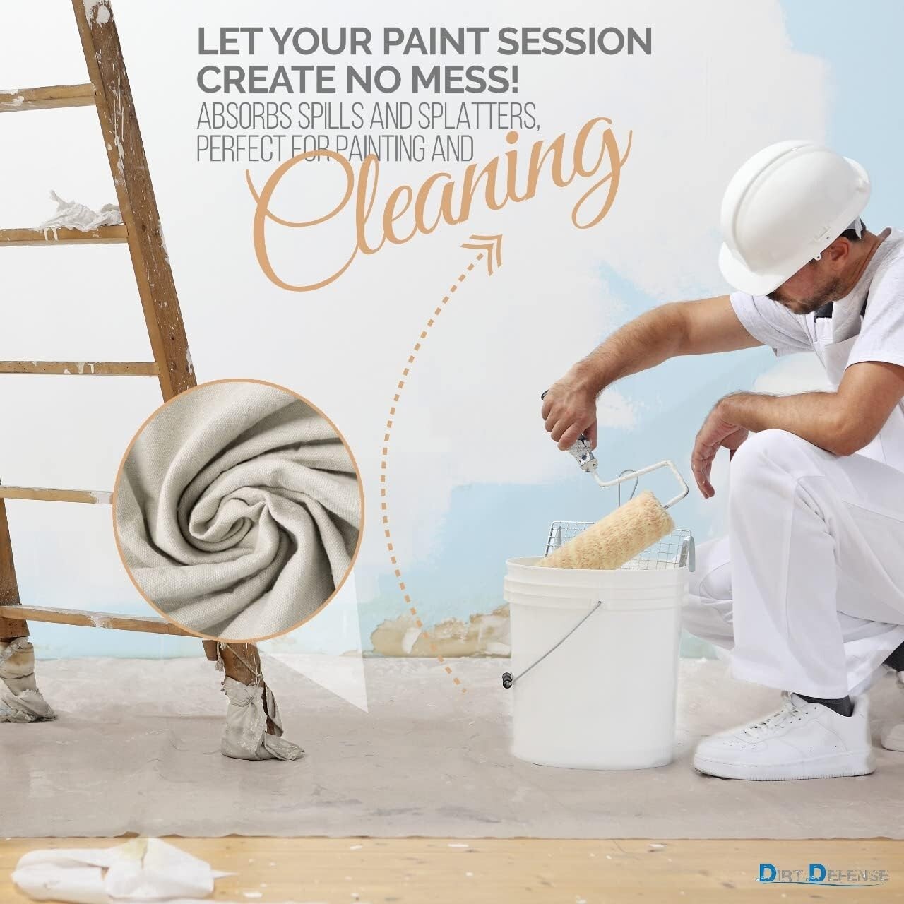 Eco-Friendly Canvas Tarps 9x12 - Pack of 2 for Painting & Furniture Protection