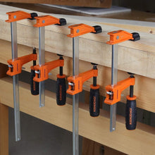 Load image into Gallery viewer, 4-Pack Steel Bar Clamps Set, 6-Inch &amp; 12-Inch F-Clamps, 600 Lbs Capacity
