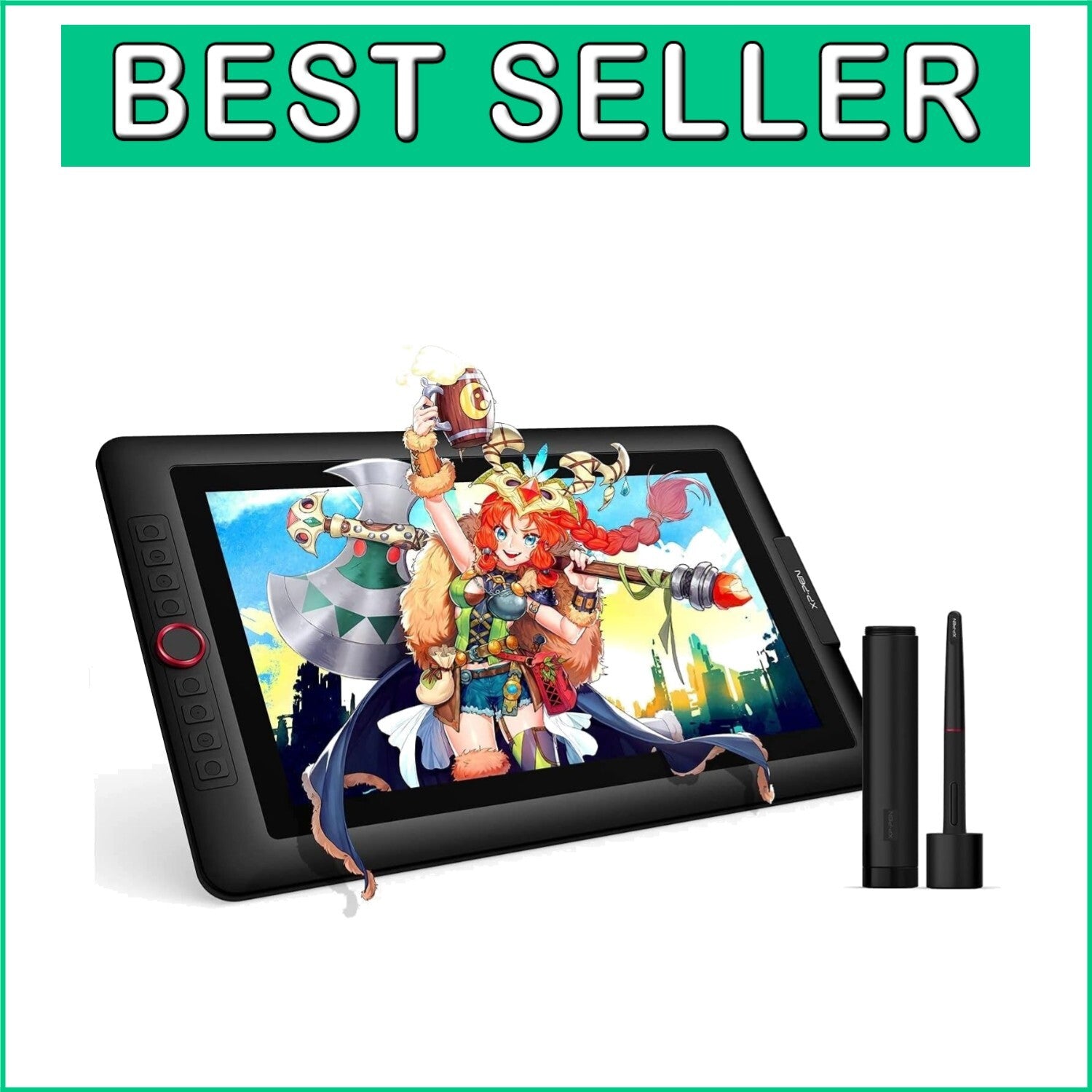 15.6" XPPen Drawing Tablet: Full HD, 8192 Pressure Sensitivity & 8 Shortcut Keys