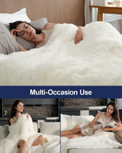 Load image into Gallery viewer, Luxurious Cream Faux Fur Throw - Reversible 60x80 Blanket for Year-Round Comfort