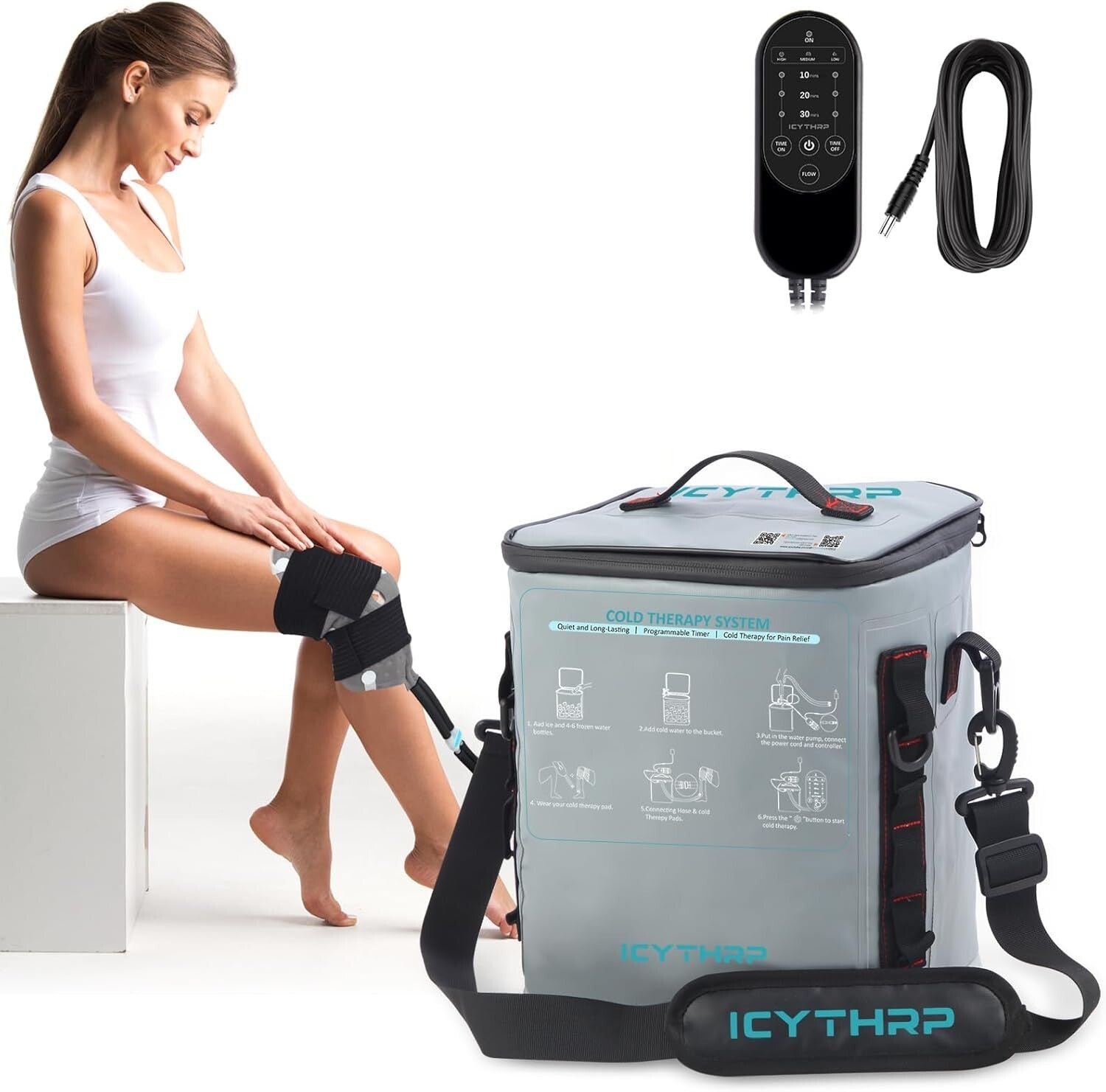 Ergonomic Ice Machine for Knee & Ankle Pain Relief with Programmable Features