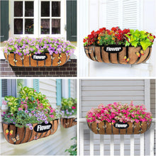 Load image into Gallery viewer, Rust-Resistant 24-Inch Hanging Flower Planter Set with Coconut Liner &amp; Brackets