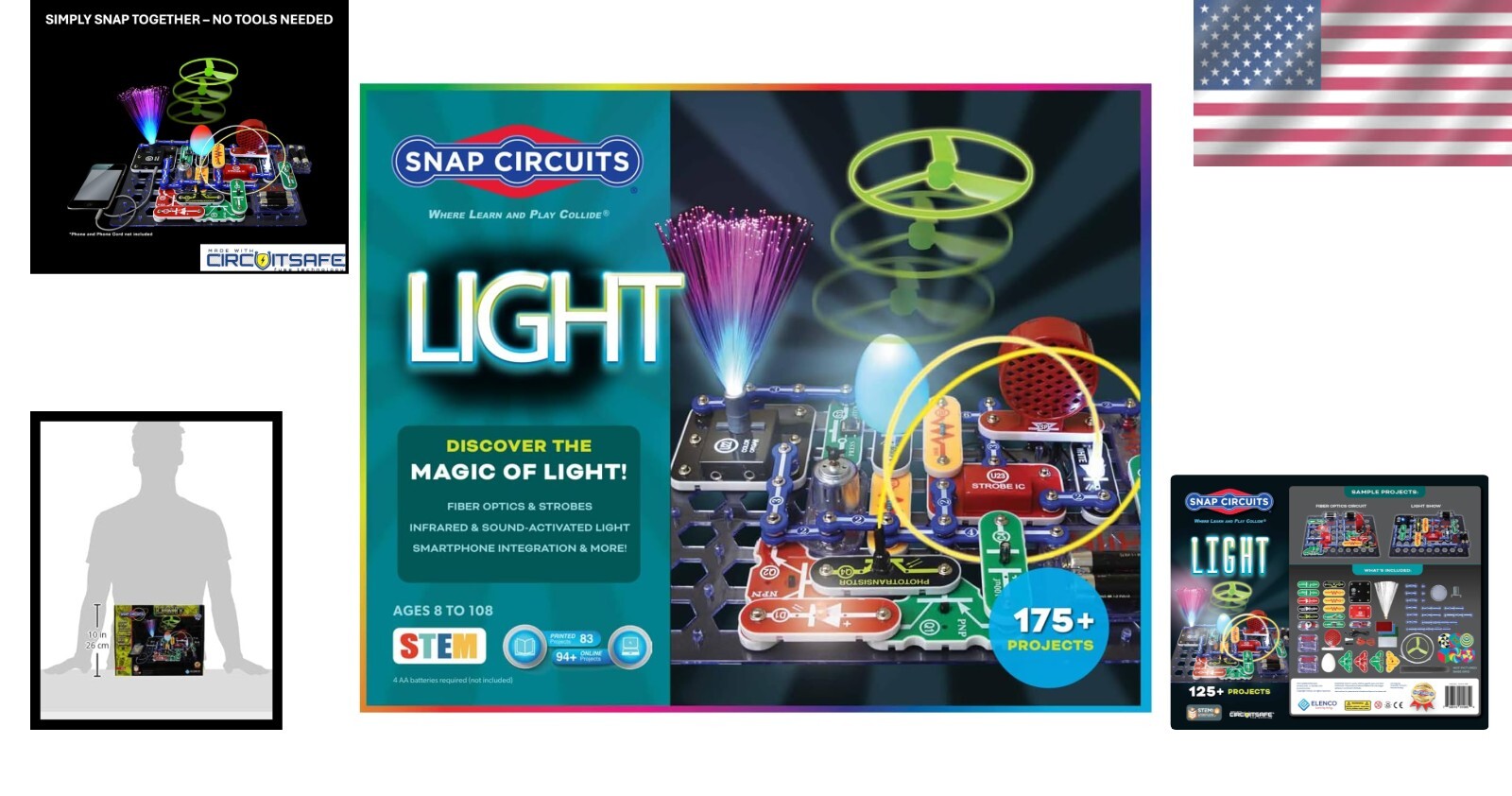 Award-Winning Light Electronics Kit | Easy STEM Fun with 55 Colorful Parts