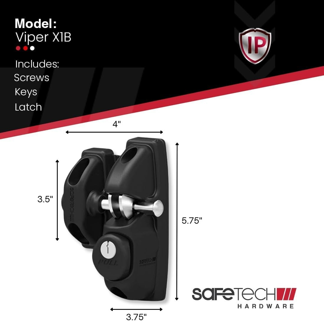 Durable Black Gravity Gate Latch with Adjustable Hooks for Convenient Access