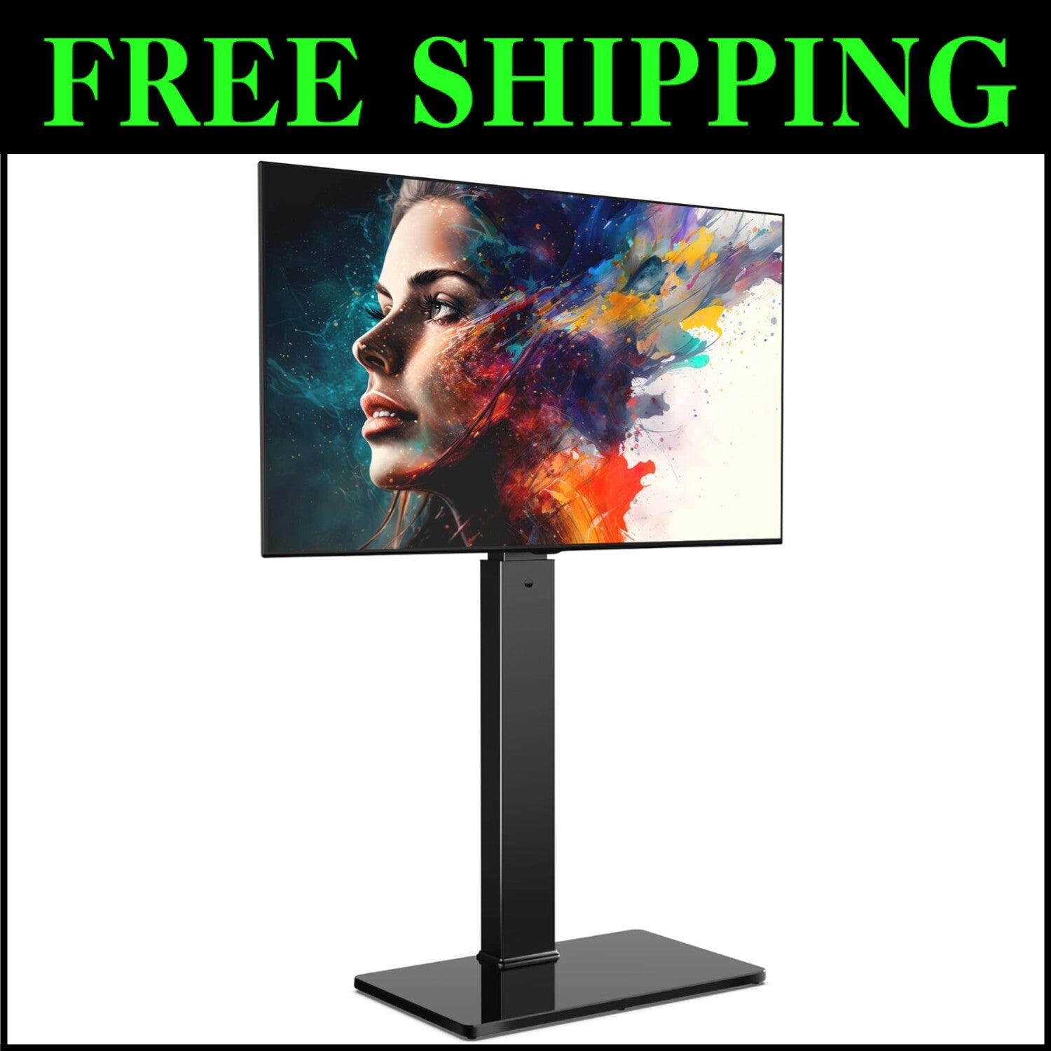 Elegant Swivel TV Stand with Cable Management for 32-75 Inch Flat/Curved Screens