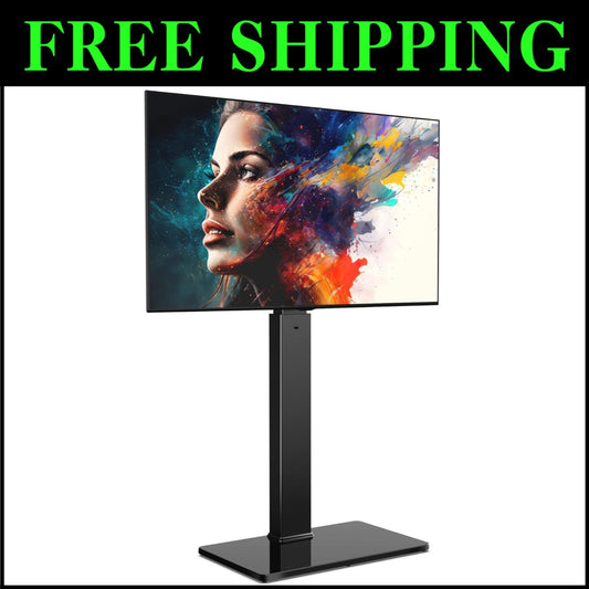 Elegant Swivel TV Stand with Cable Management for 32-75 Inch Flat/Curved Screens