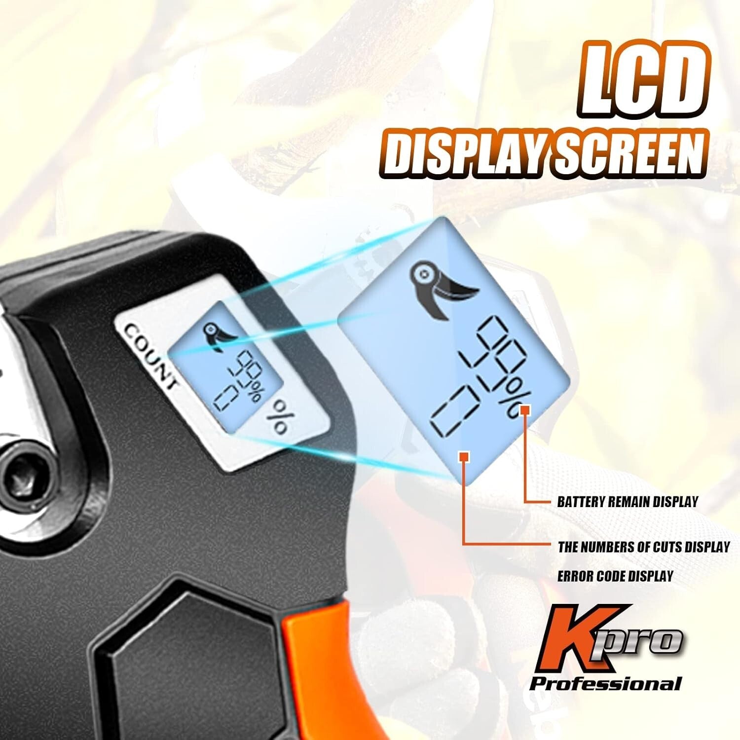 Professional 40MM Cordless Electric Pruning Shears - 18V Brushless Motor & Case