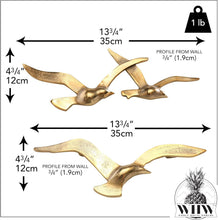 Load image into Gallery viewer, Polished Gold Aluminum Bird Wall Art Set – Handcrafted Elegance for Home Decor