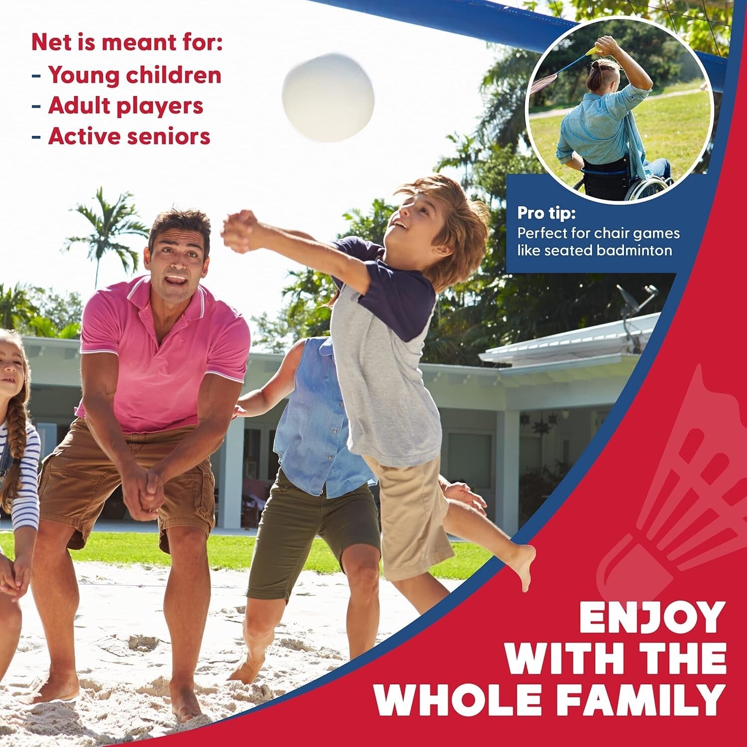 Adjustable Portable Net for Badminton, Tennis & Soccer - Quick Setup Anytime