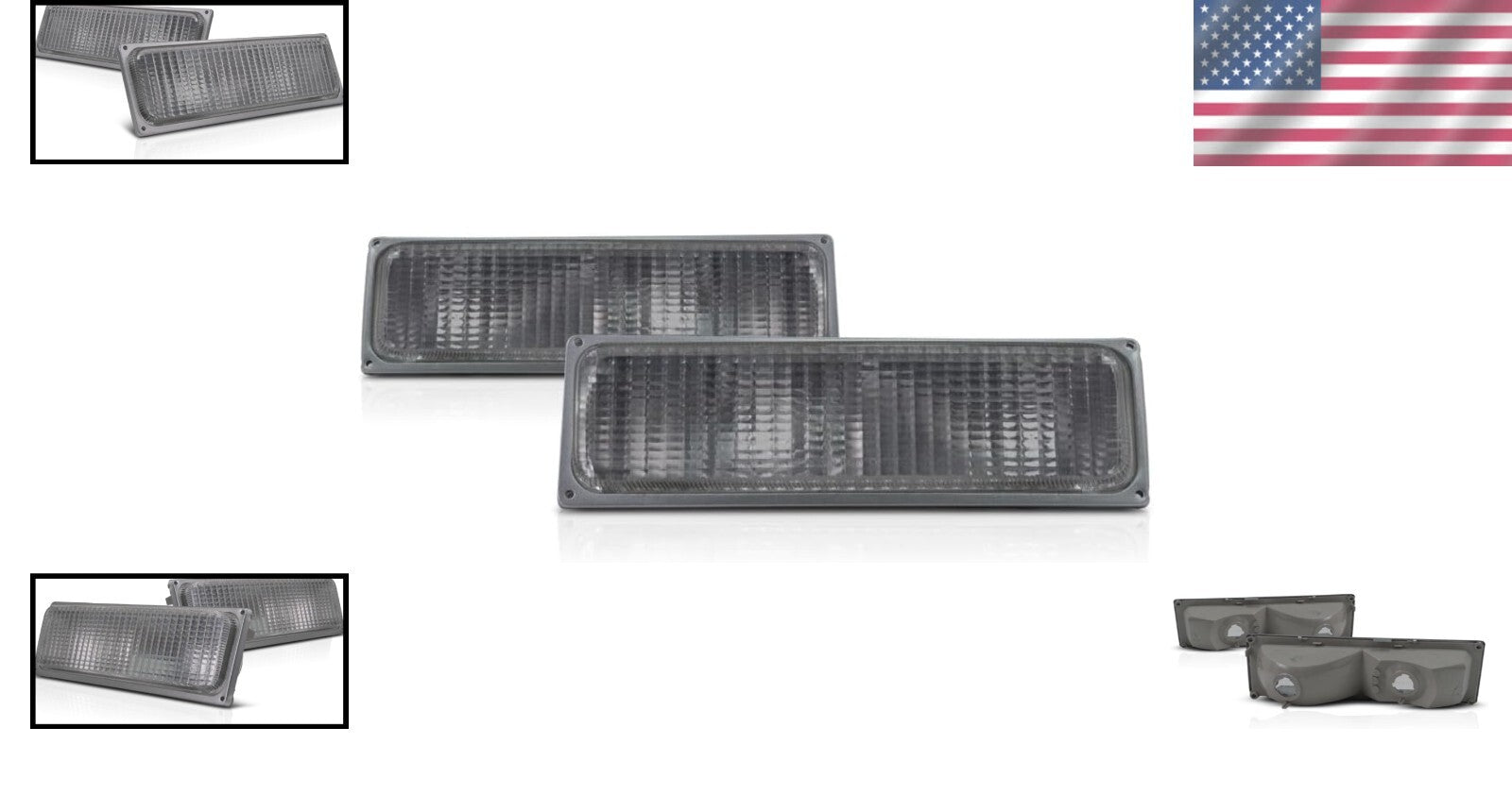 Polycarbonate Halogen Parking & Side Marker Lights for 1990-1993 Chevy (Pair)