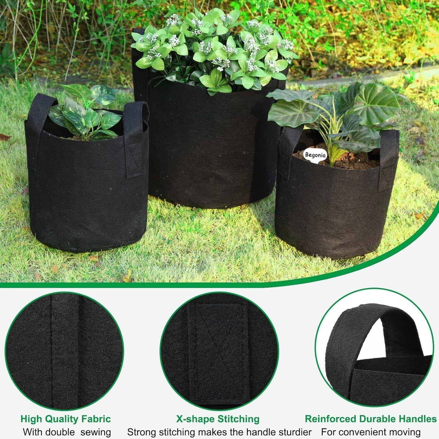 Garden-Ready 24-Pack of 10 Gallon Grow Bags - Superior Drainage Included