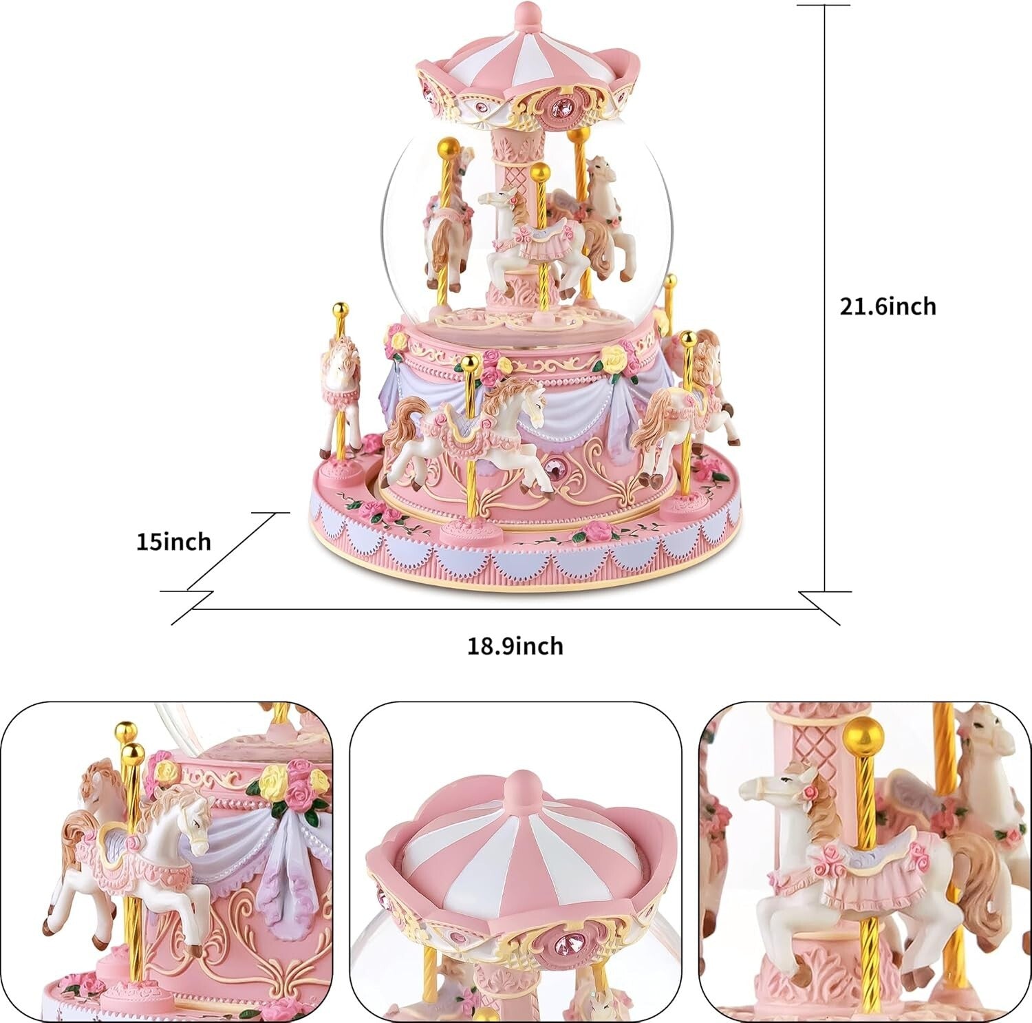 Enchanting Snow Globe Music Box: 'You Are My Sunshine' with Multi-Color Lights
