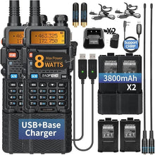 Load image into Gallery viewer, High Power UV-5R Handheld Radio: 8W Transmission, USB Charging + Earpiece Bundle