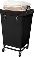 Load image into Gallery viewer, Large Capacity Black Laundry Hamper with Rolling Wheels - Easy Transport