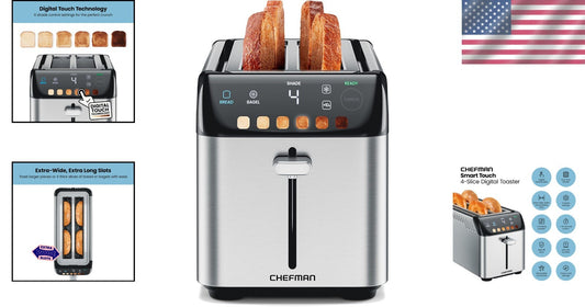 Advanced 4 Slice Toaster with Extra-Wide Slots - Ideal for Thick Bread & Bagels
