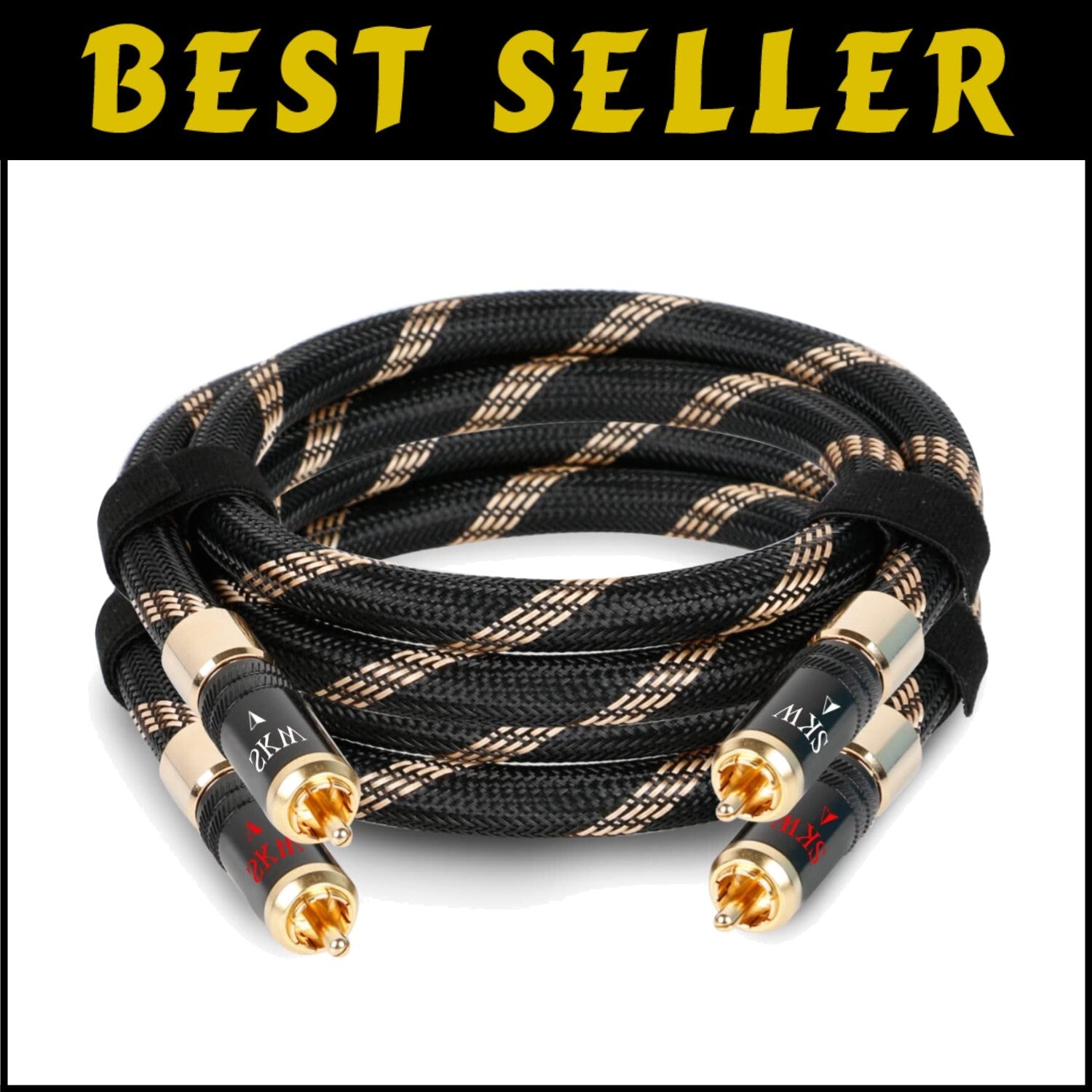 4.9ft HiFi RCA Interconnect Cable - Secure Lock Design with Ultra-Pure Copper