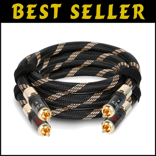 4.9ft HiFi RCA Interconnect Cable - Secure Lock Design with Ultra-Pure Copper