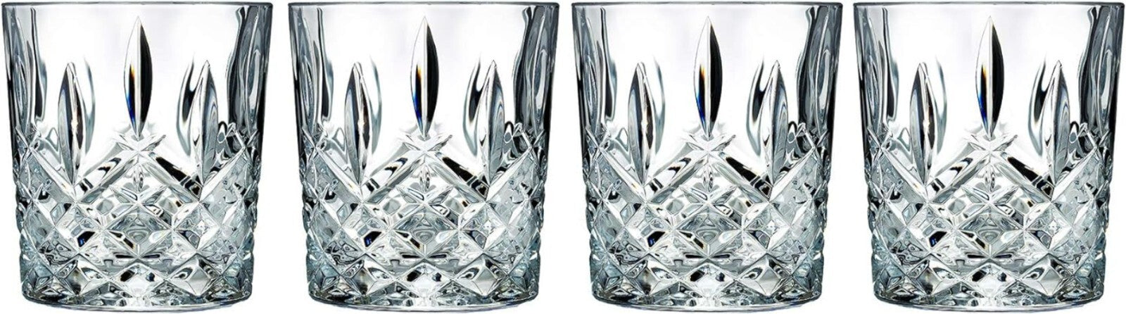 Elegant 11 oz Double Old Fashioned Glass Set – By Waterford Markham, 4 Count