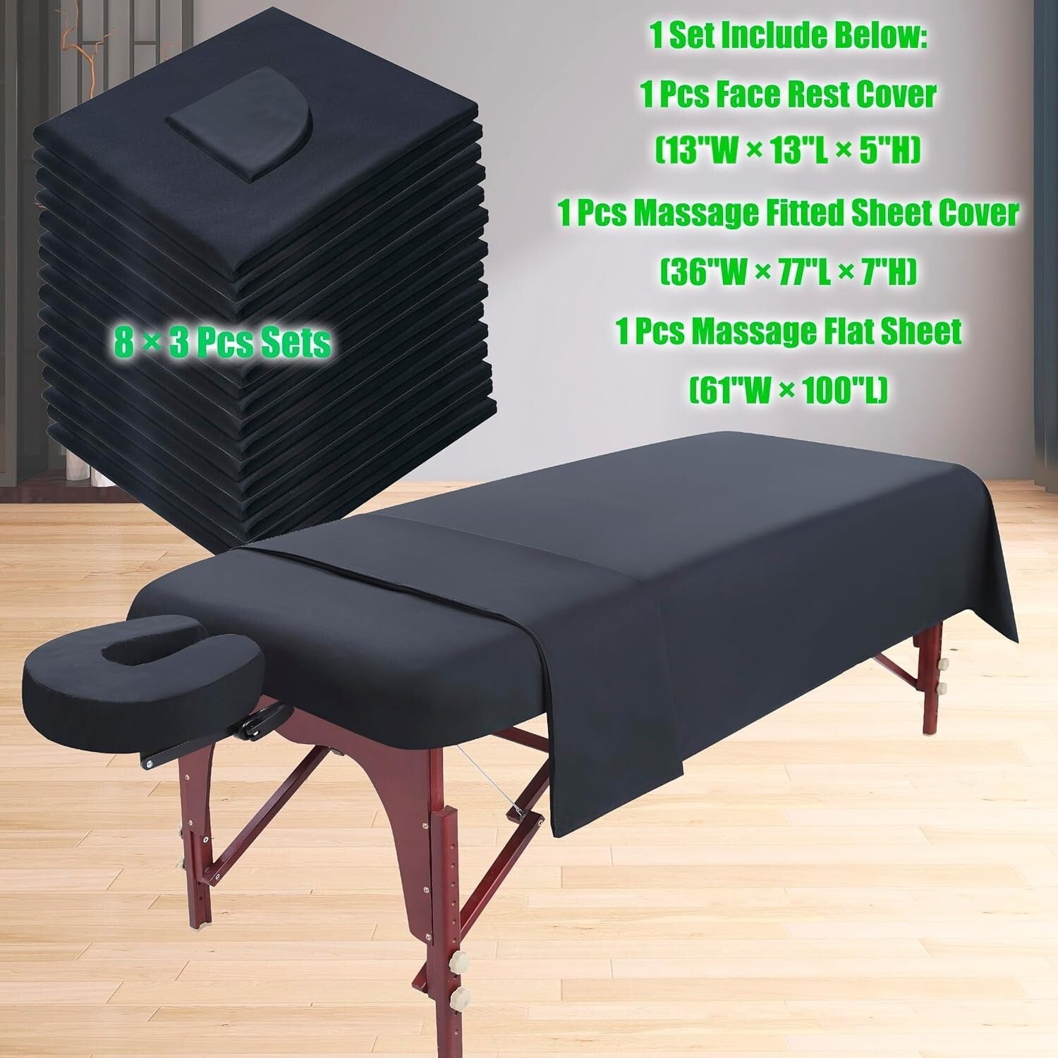 Versatile Waterproof Massage Table Sheet Set - 3 Pieces for Every Application